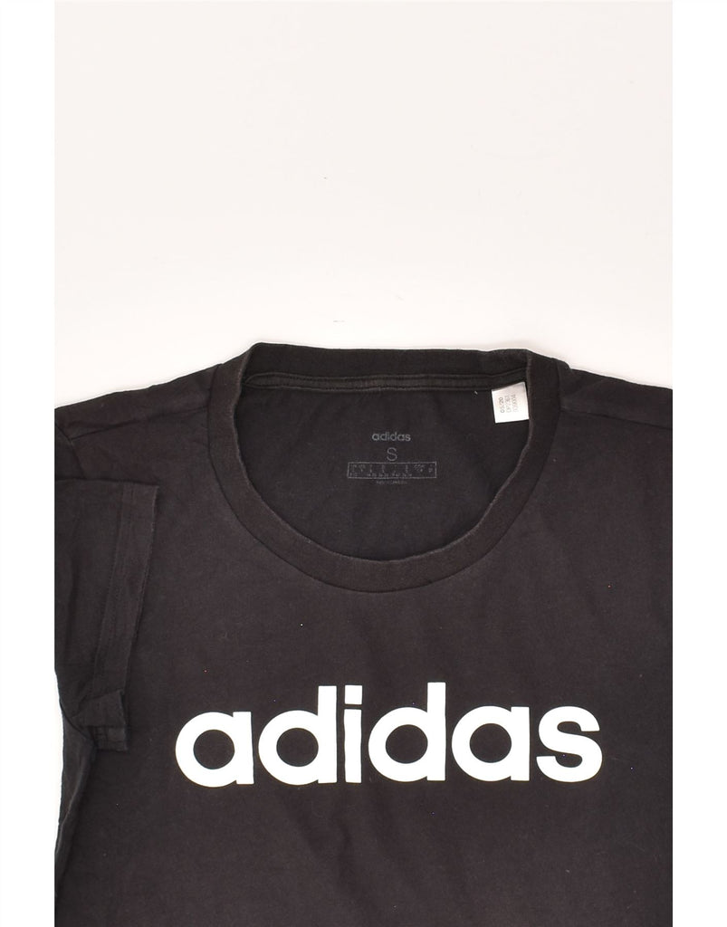 ADIDAS Womens Graphic T-Shirt Top UK 8/10 Small Navy Blue Cotton | Vintage Adidas | Thrift | Second-Hand Adidas | Used Clothing | Messina Hembry 