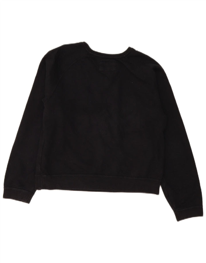 Hurley Womens Oversized Crop Graphic Sweatshirt Jumper UK 10 Small Black