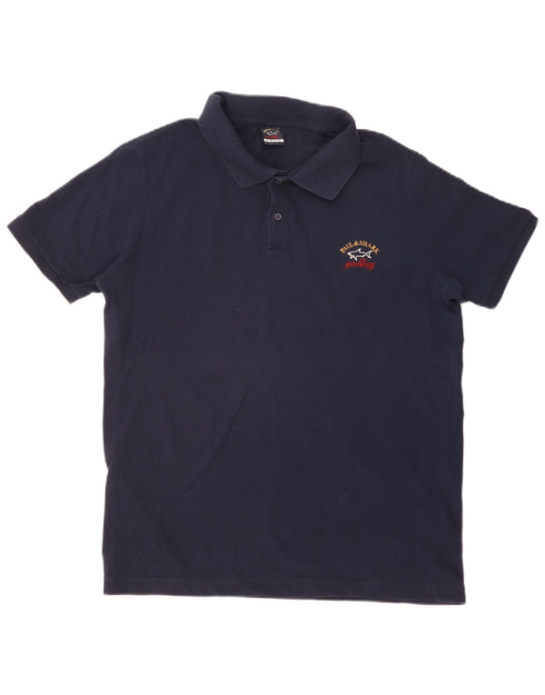 PAUL & SHARK Mens Yachting Polo Shirt Large Navy Blue Cotton