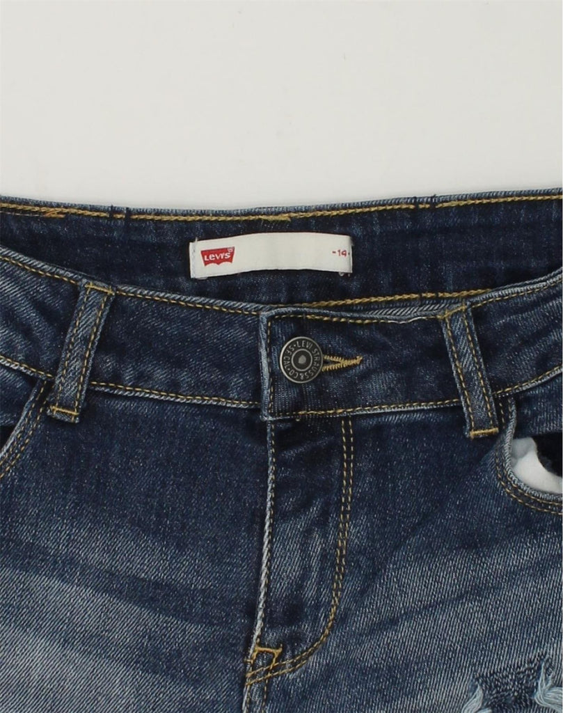 LEVI'S Girls Denim Hot Pants 13-14 Years Navy Blue Cotton | Vintage Levi's | Thrift | Second-Hand Levi's | Used Clothing | Messina Hembry 