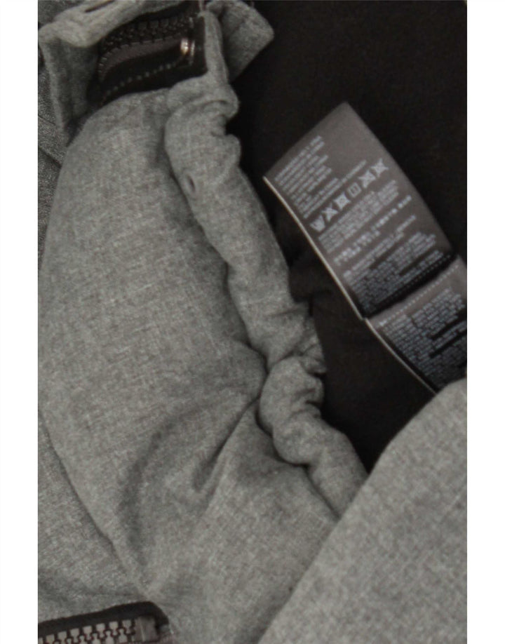 Superdry Mens Hooded Padded Jacket UIK 38 Medium Grey Polyester