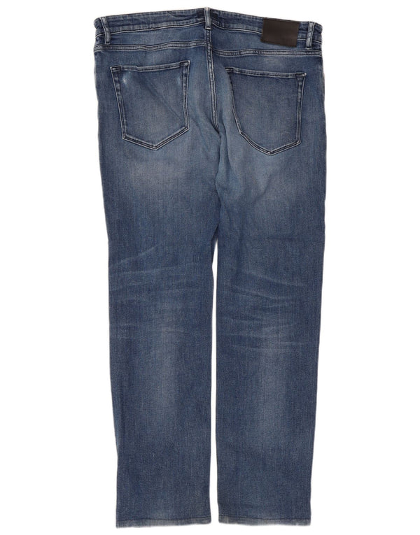 Hugo Boss Mens Stretch Straight Jeans W36 L32 Blue Cotton