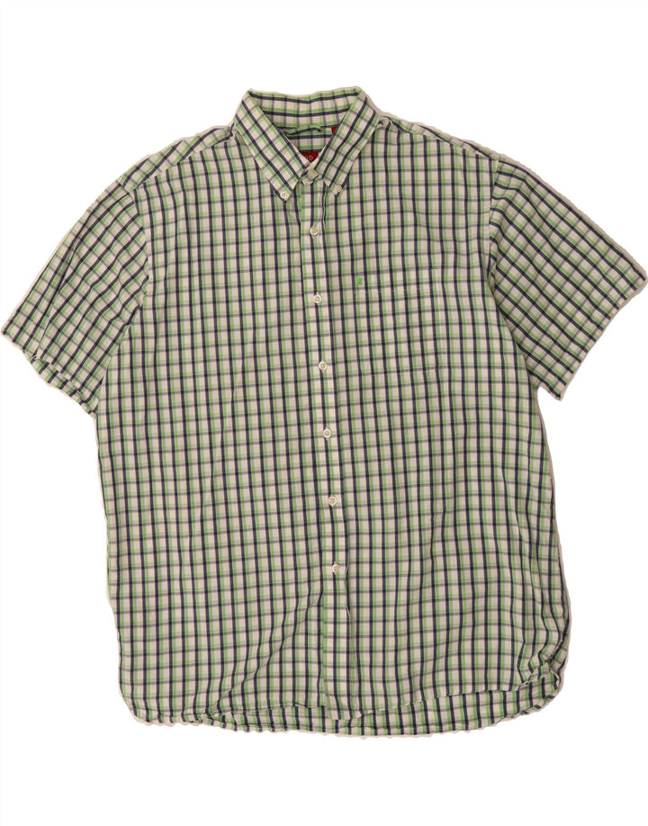 IZOD Mens Short Sleeve Shirt XL Green Check Vintage Izod and Second-Hand Izod from Messina Hembry 