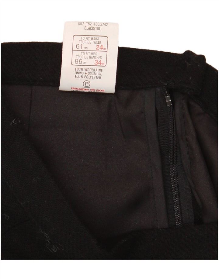 St Michael Womens A-Line Skirt UK 10 Small W24  Black Wool