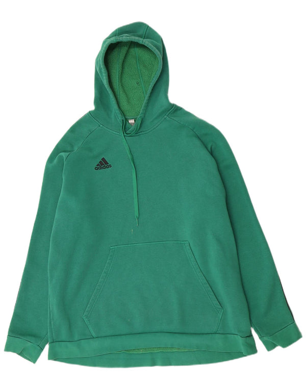 Adidas Mens Hoodie Jumper 3XL Green Cotton