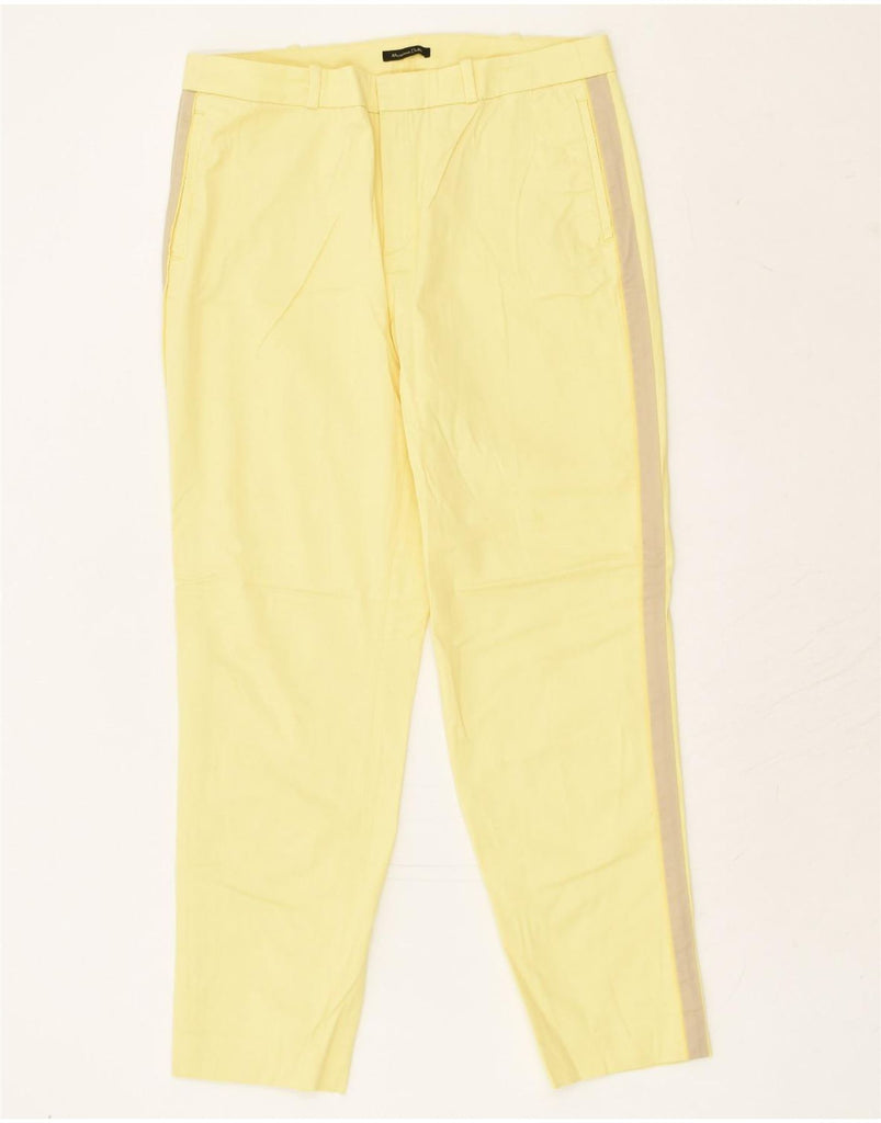 MASSIMO DUTTI Womens Slim Chino Trousers US 12 Large W34 L27 Yellow | Vintage Massimo Dutti | Thrift | Second-Hand Massimo Dutti | Used Clothing | Messina Hembry 