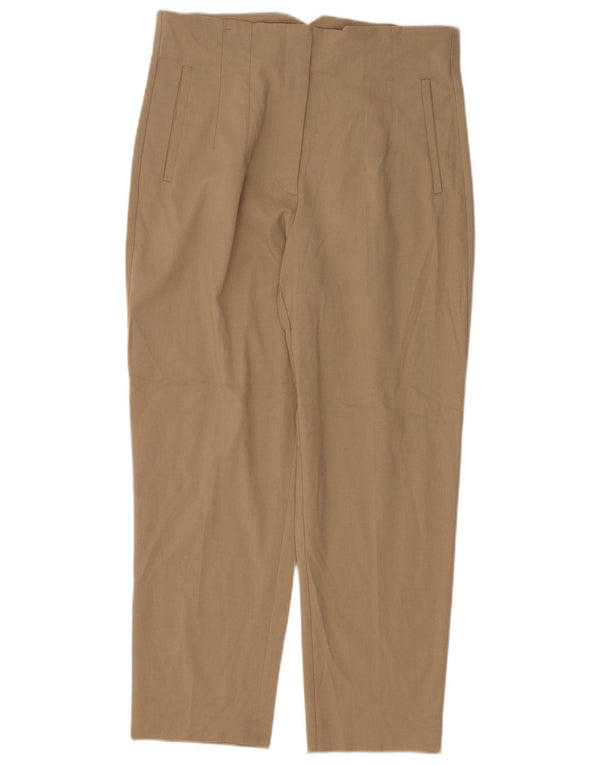 Zara Womens High Waist Tapered Casual Trousers Large W30 L27 Beige