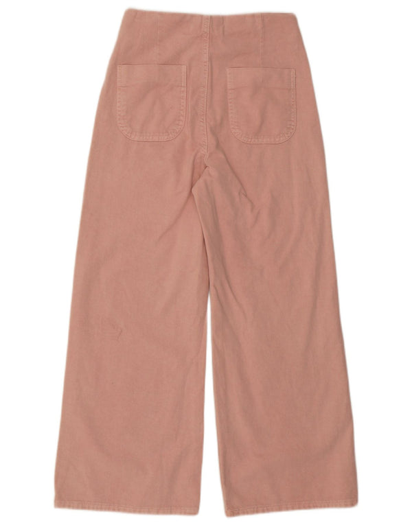 Zara Womens High Waist Wide Leg Jeans EU 34 2XS W25 L25 Pink