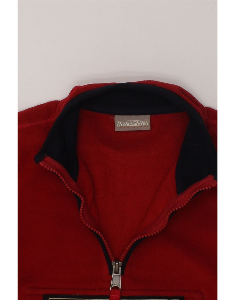 NAPAPIJRI Boys Zip Neck Fleece Jumper 5-6 Years Red Polyester | Vintage Napapijri | Thrift | Second-Hand Napapijri | Used Clothing | Messina Hembry 