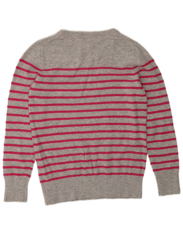 Crew Clothing Womens Boat Neck Jumper Sweater UK 12 Medium Grey Striped