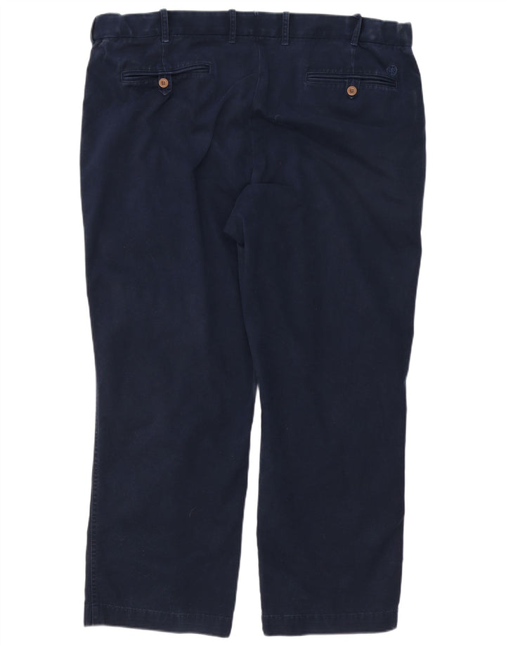 Marks & Spencer Mens Blue Harbour Straight Chino Trousers W42 L29 Navy