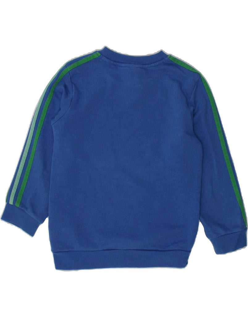 ADIDAS Boys Graphic Sweatshirt Jumper 2-3 Years Navy Blue Cotton | Vintage Adidas | Thrift | Second-Hand Adidas | Used Clothing | Messina Hembry 