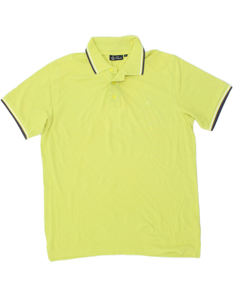 DACK'S Mens Polo Shirt Large Yellow Cotton | Vintage Dack's | Thrift | Second-Hand Dack's | Used Clothing | Messina Hembry 