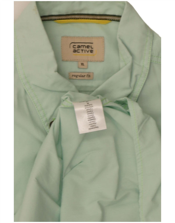 Camel Active Mens Short Sleeve Regular Fit Shirt XL Green Cotton