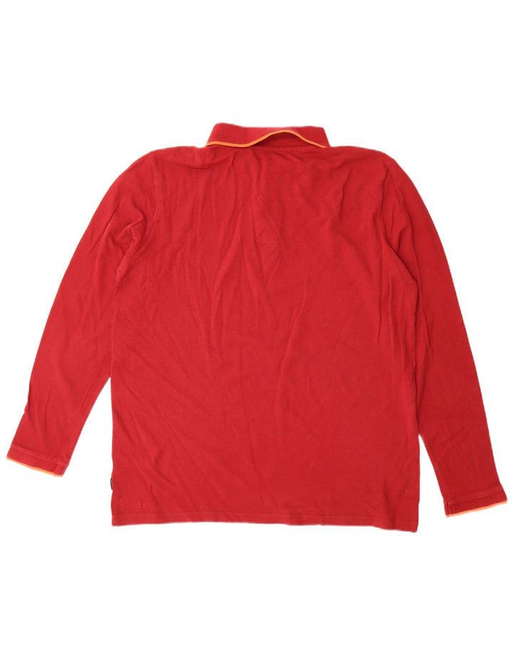 Chiemsee Mens Long Sleeve Polo Shirt Large Red Cotton