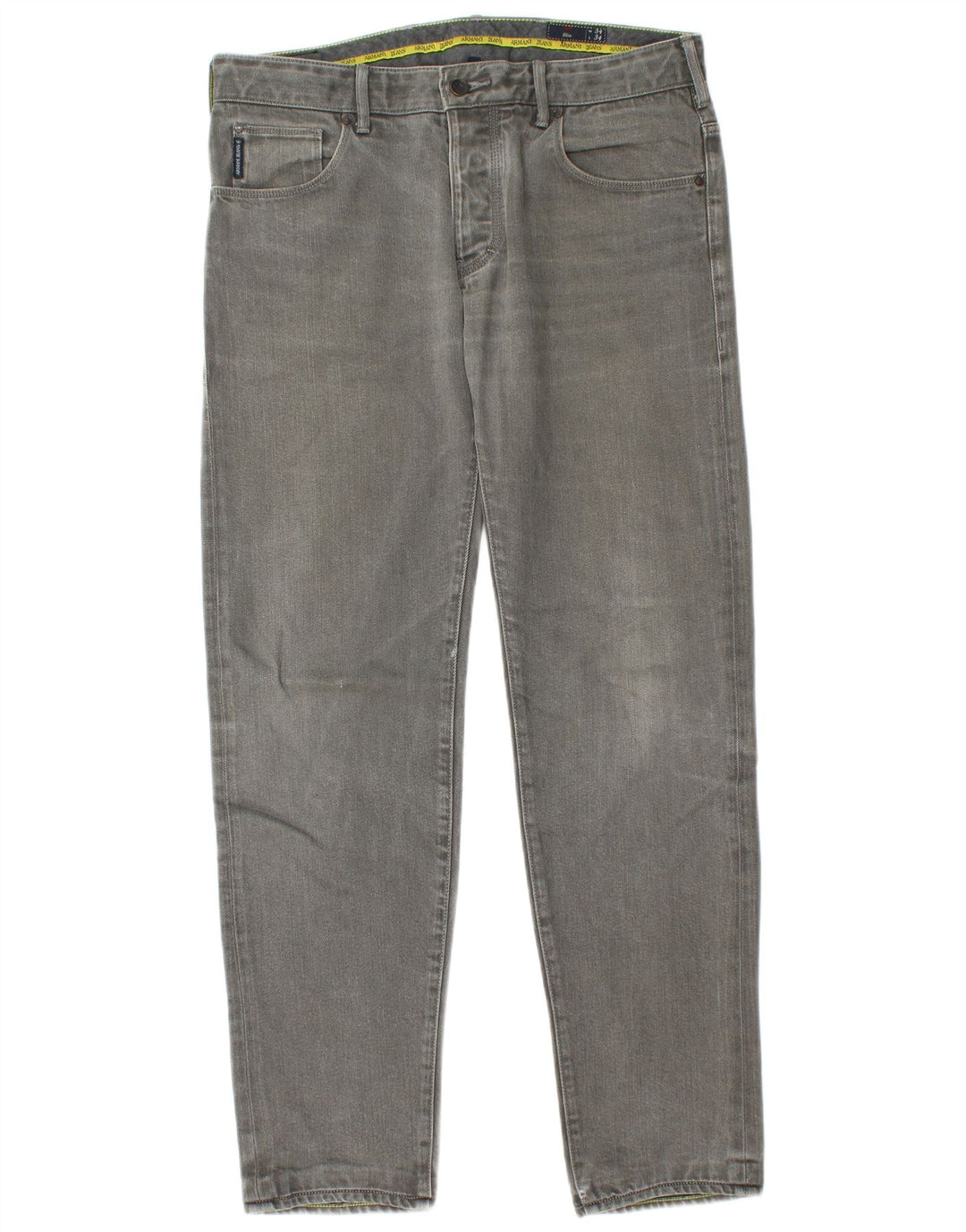 Armani Mens Slim Jeans W34 L34 Grey Cotton