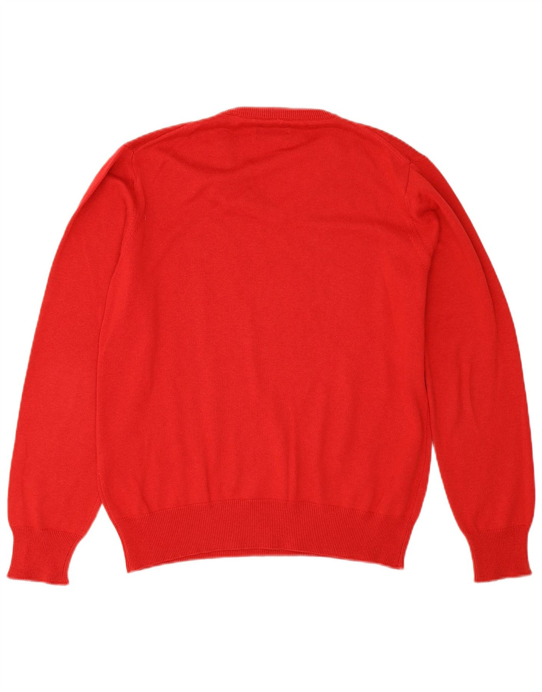 Gant Mens V-Neck Jumper Sweater Small Red Cotton