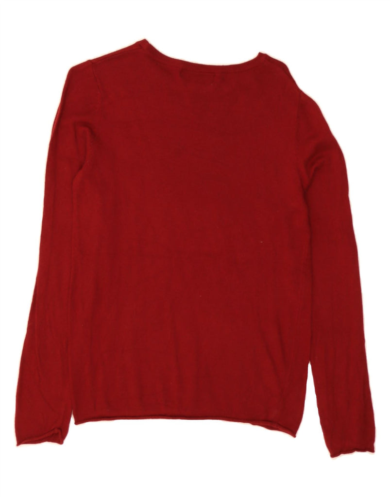 MOSSIMO Womens Boat Neck Jumper Sweater UK 14 Large Red Nylon Vintage Mossimo and Second-Hand Mossimo from Messina Hembry 