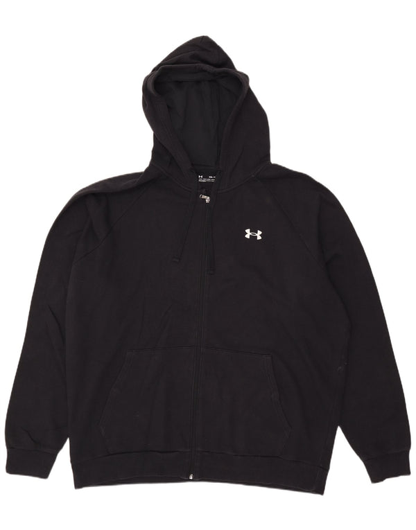 Under Armour Mens Cold Gear Loose Fit Zip Hoodie Sweater 2XL Black Cotton