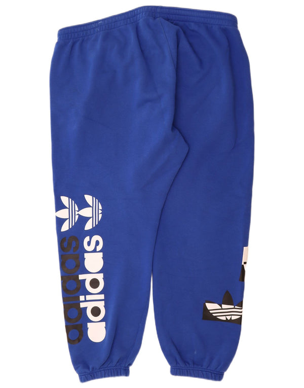 Adidas Mens Graphic Tracksuit Trousers Joggers 2XL  Blue Cotton