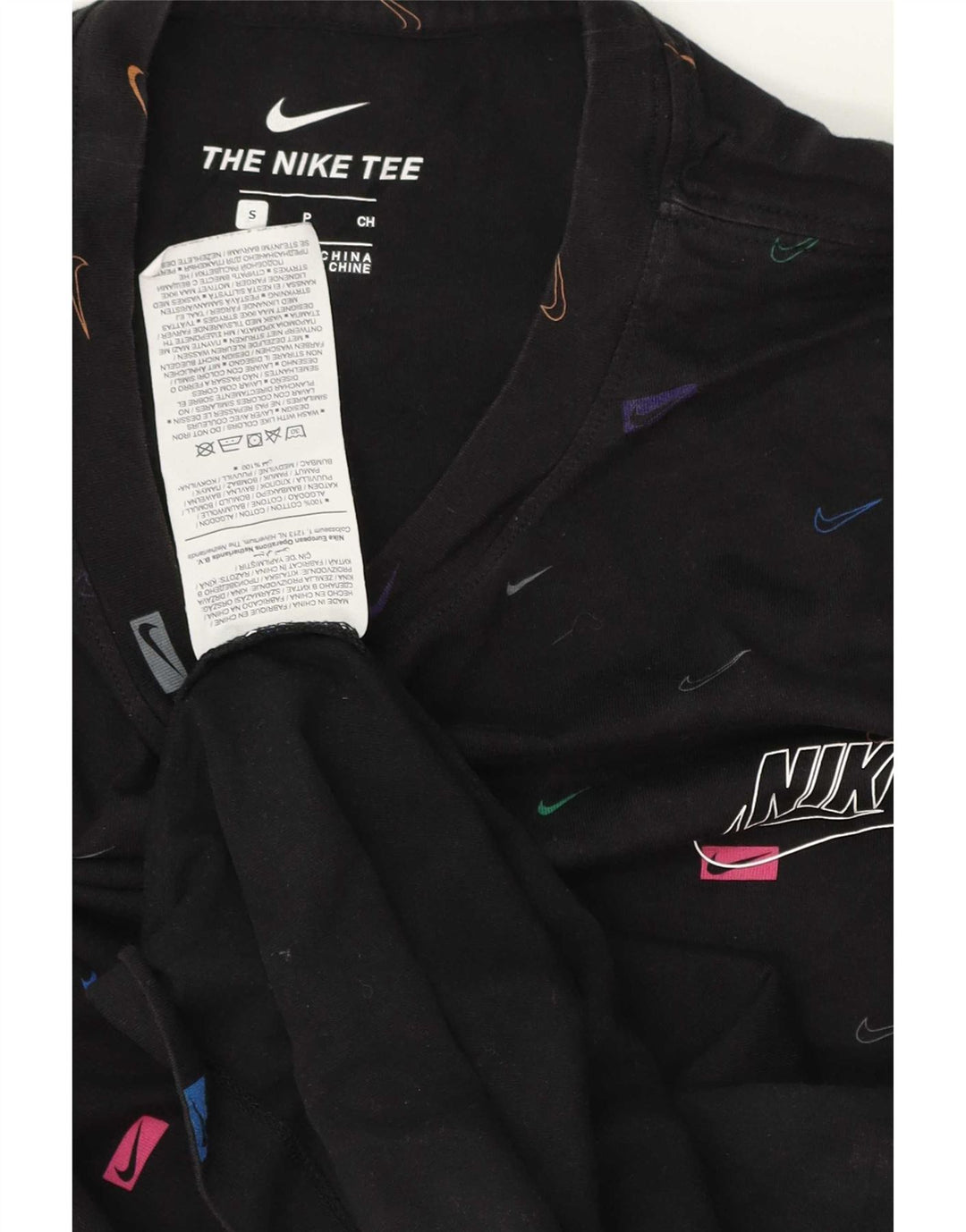 Nike Mens Graphic T-Shirt Top Small Black Cotton