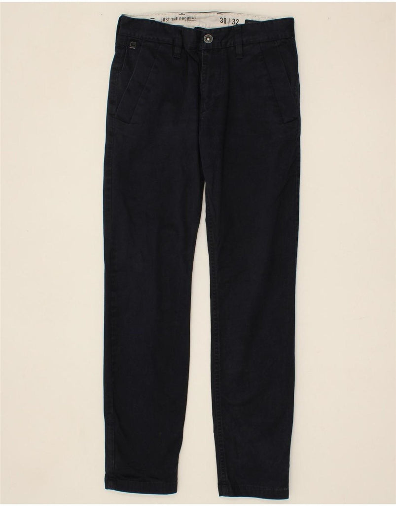 G-STAR Mens Slim Chino Trousers W30 L32 Navy Blue Cotton Vintage G-Star and Second-Hand G-Star from Messina Hembry 