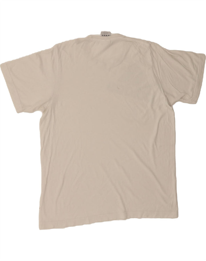 ADIDAS Mens Graphic T-Shirt Top Large Off White Cotton Vintage Adidas and Second-Hand Adidas from Messina Hembry 