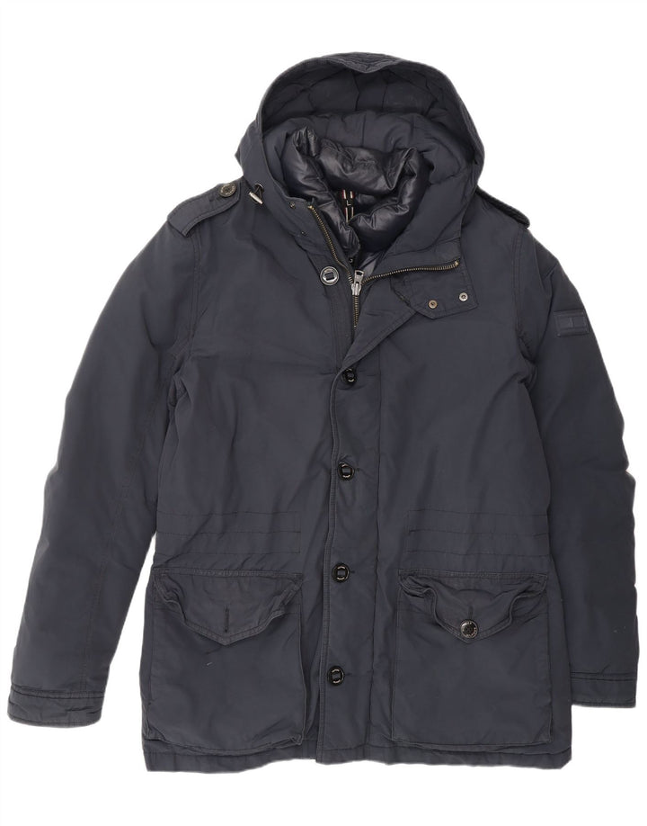 Tommy Hilfiger Mens Hooded Padded Jacket UK 40 Large Navy Blue