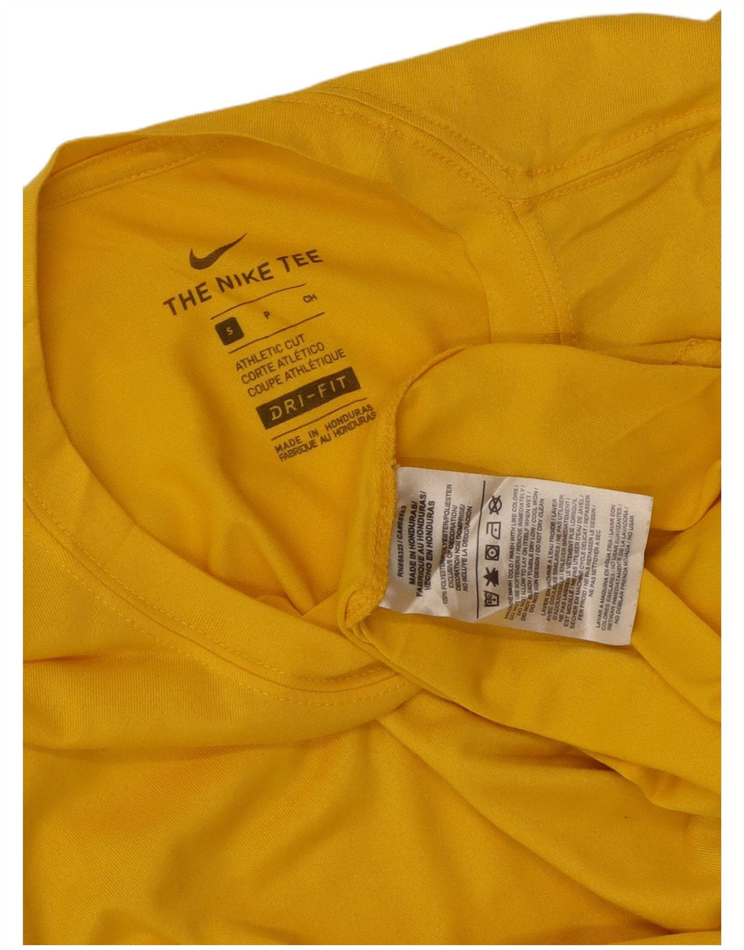 Nike Mens Dri Fit T-Shirt Top Small Yellow Polyester