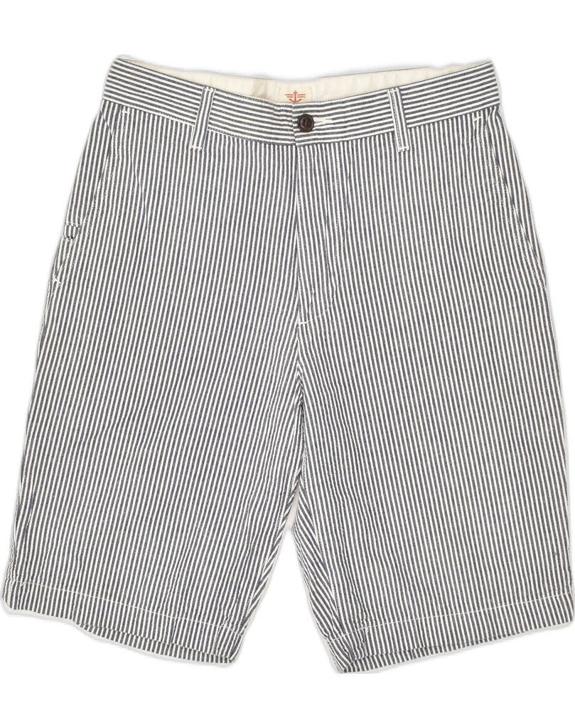 DOCKERS Mens Chino Shorts W30 Medium Grey Striped Cotton | Vintage Dockers | Thrift | Second-Hand Dockers | Used Clothing | Messina Hembry 