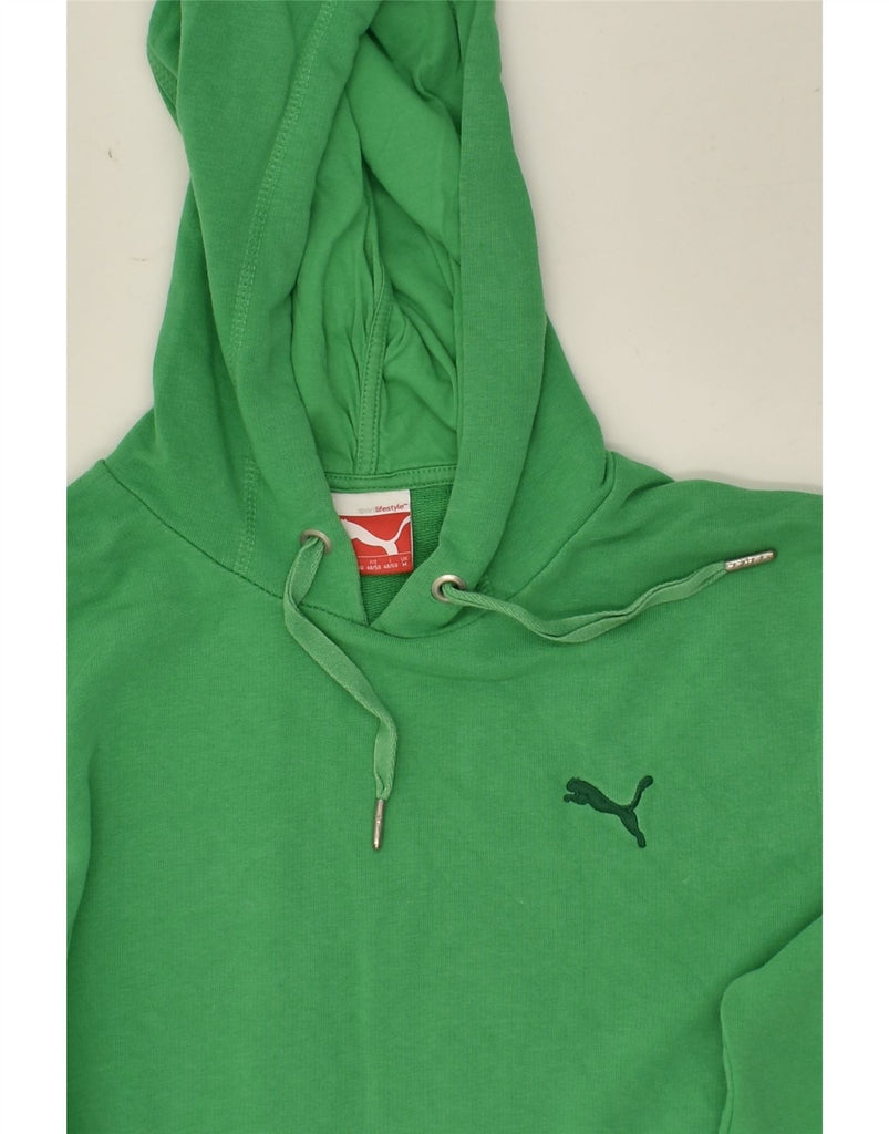 PUMA Mens Hoodie Jumper Medium Green | Vintage Puma | Thrift | Second-Hand Puma | Used Clothing | Messina Hembry 