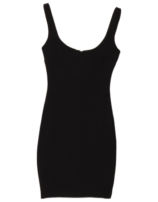 Zara Womens Sleeveless Bodycon Dress UK 8 Small Black Polyamide