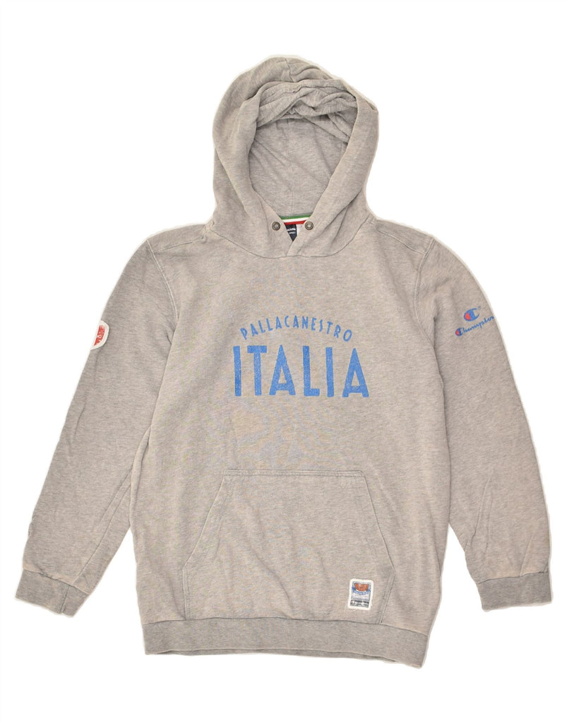 CHAMPION Boys Italia Graphic Hoodie Jumper 11-12 Years Large  Grey | Vintage Champion | Thrift | Second-Hand Champion | Used Clothing | Messina Hembry 