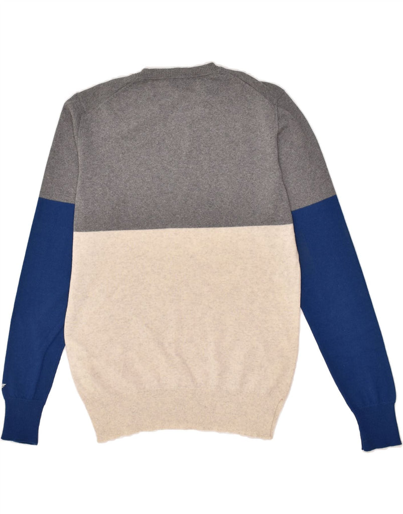 EMPORIO ARMANI Mens Crew Neck Jumper Sweater IT 50 Medium Grey Colourblock | Vintage Emporio Armani | Thrift | Second-Hand Emporio Armani | Used Clothing | Messina Hembry 