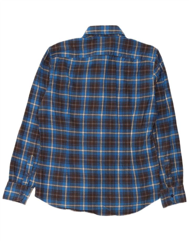 JAMES ROSS Mens Flannel Shirt Size 41 16 Large Blue Check Cotton