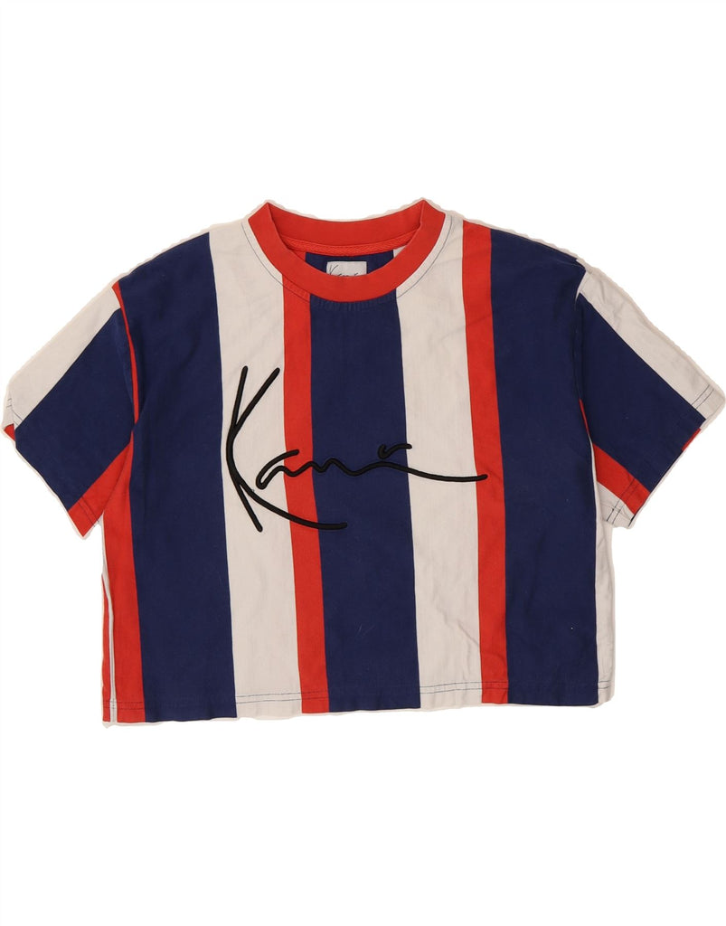 KARL KANI Womens Oversized Graphic T-Shirt Top UK 10 Small Navy Blue Vintage Karl Kani and Second-Hand Karl Kani from Messina Hembry 