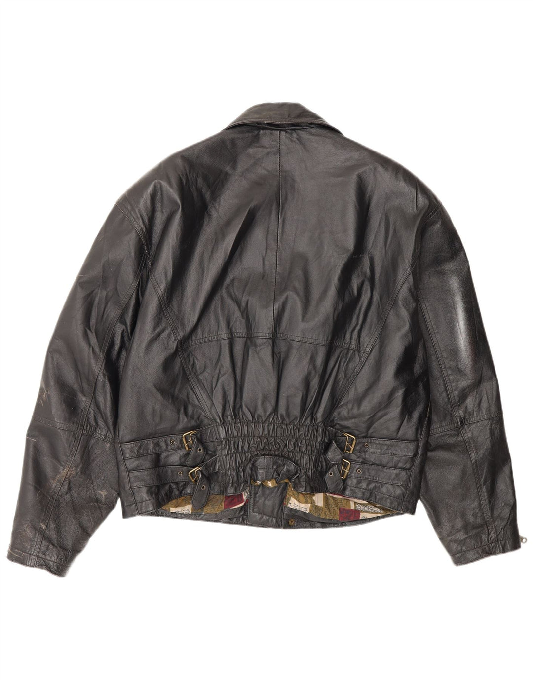 Vintage Mens Leather Biker Jacket IT 50 Medium Black