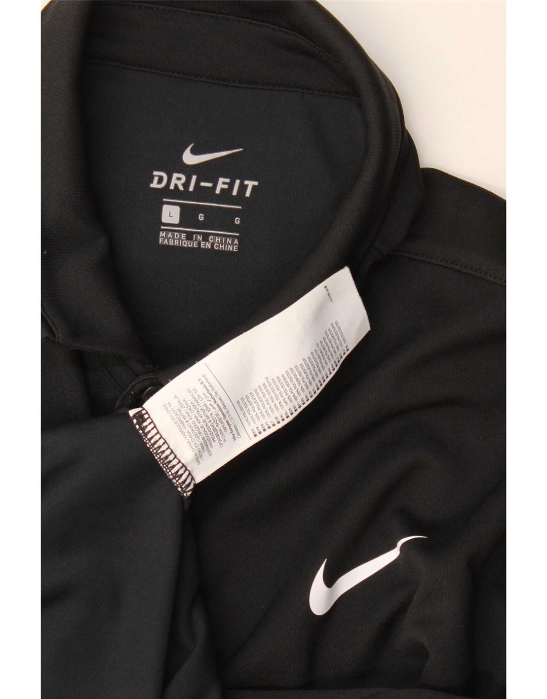Nike Mens Dri Fit Polo Shirt Large Black Polyester