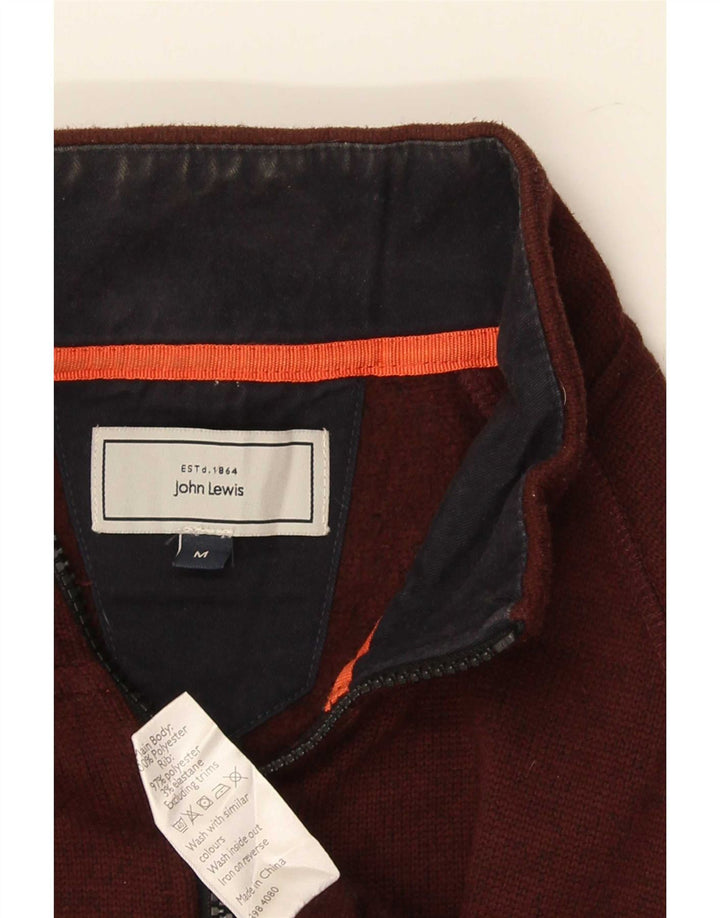 John Lewis Mens Tracksuit Top Jacket Medium Burgundy Polyester