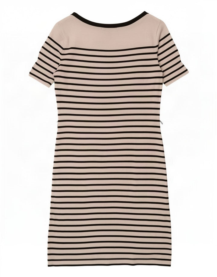 Ralph Lauren Womens Short Sleeves Basic Dress UK 10 Small White Striped