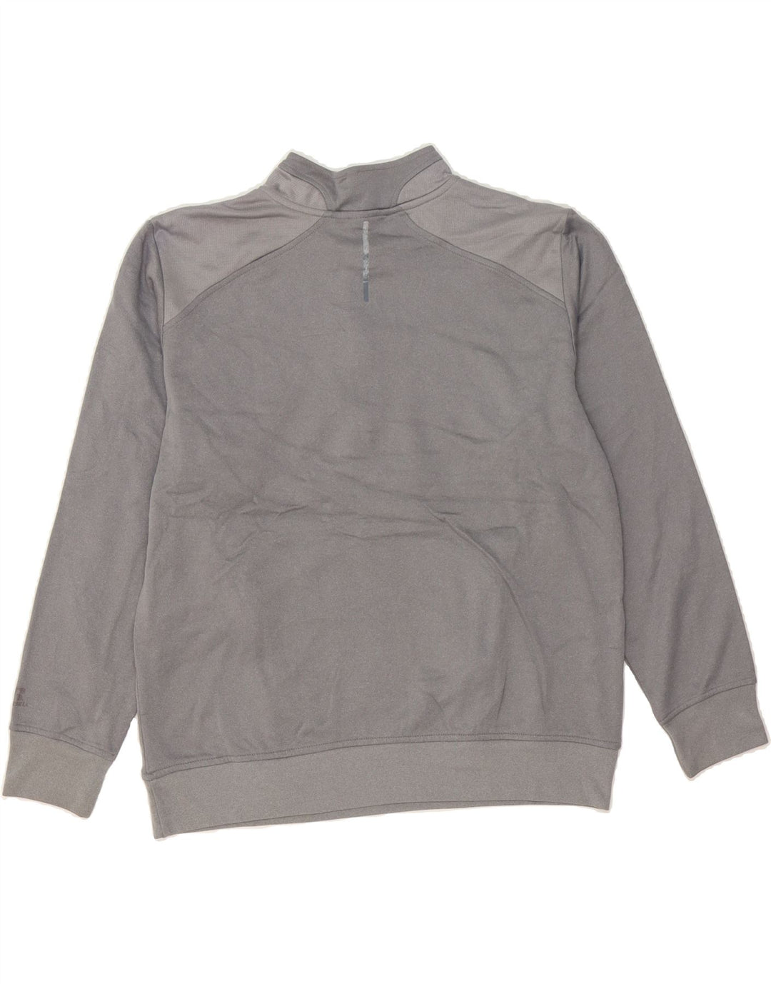 RUSSELL ATHLETIC Mens Zip Neck Sweatshirt Jumper Large Grey Polyester Vintage Russell Athletic and Second-Hand Russell Athletic from Messina Hembry 