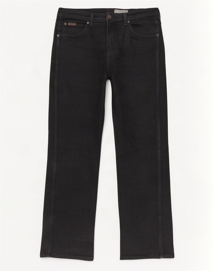 Wrangler Mens Utah Straight Jeans W36 L34 Black Cotton