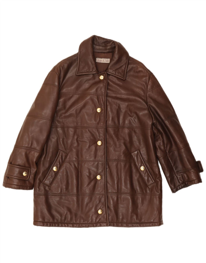 Vintage Womens Leather Jacket IT 42 Medium Brown