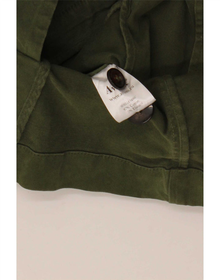 Avirex Womens 4 Button Blazer Jacket UK 6 XS Green Cotton
