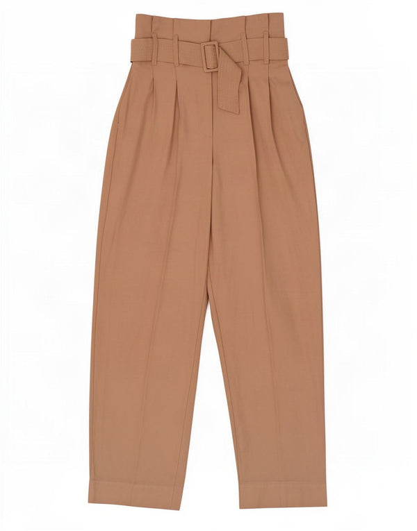 Topshop Womens High Waist Pegged Casual Trousers UK 8 Small W26 L28 Beige