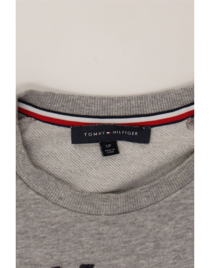 TOMMY HILFIGER Womens Oversized Sweatshirt Jumper UK 10 Small Grey Vintage Tommy Hilfiger and Second-Hand Tommy Hilfiger from Messina Hembry 