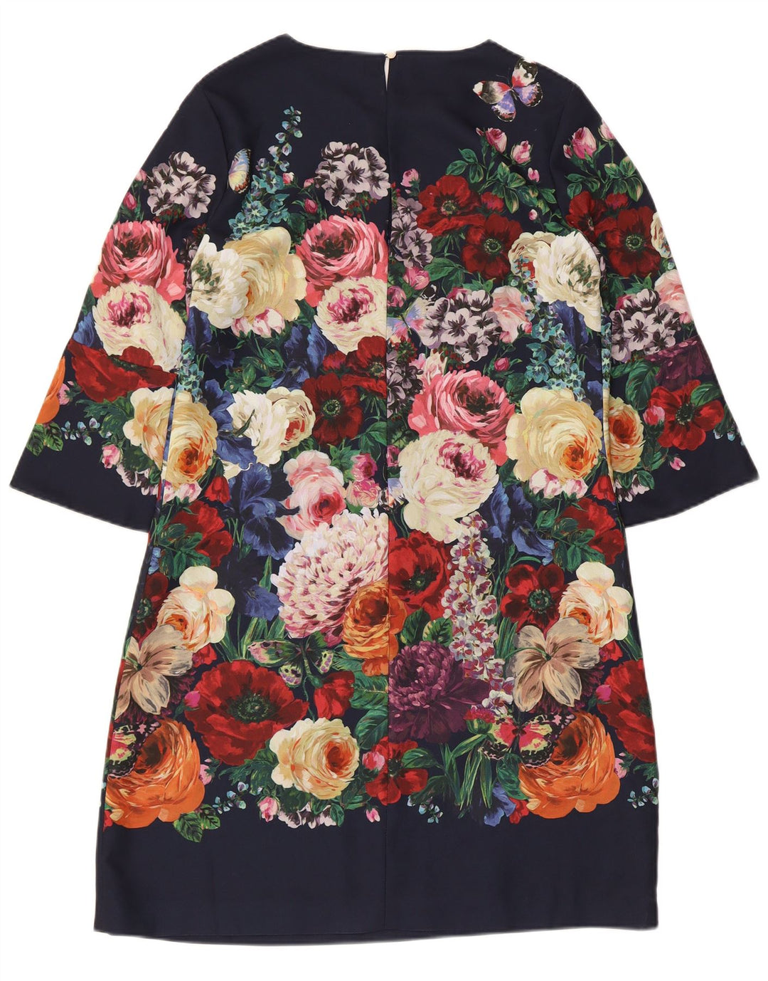 Hobbs Womens 3/4 Sleeve Shift Dress UK 12 Medium Multicoloured Floral