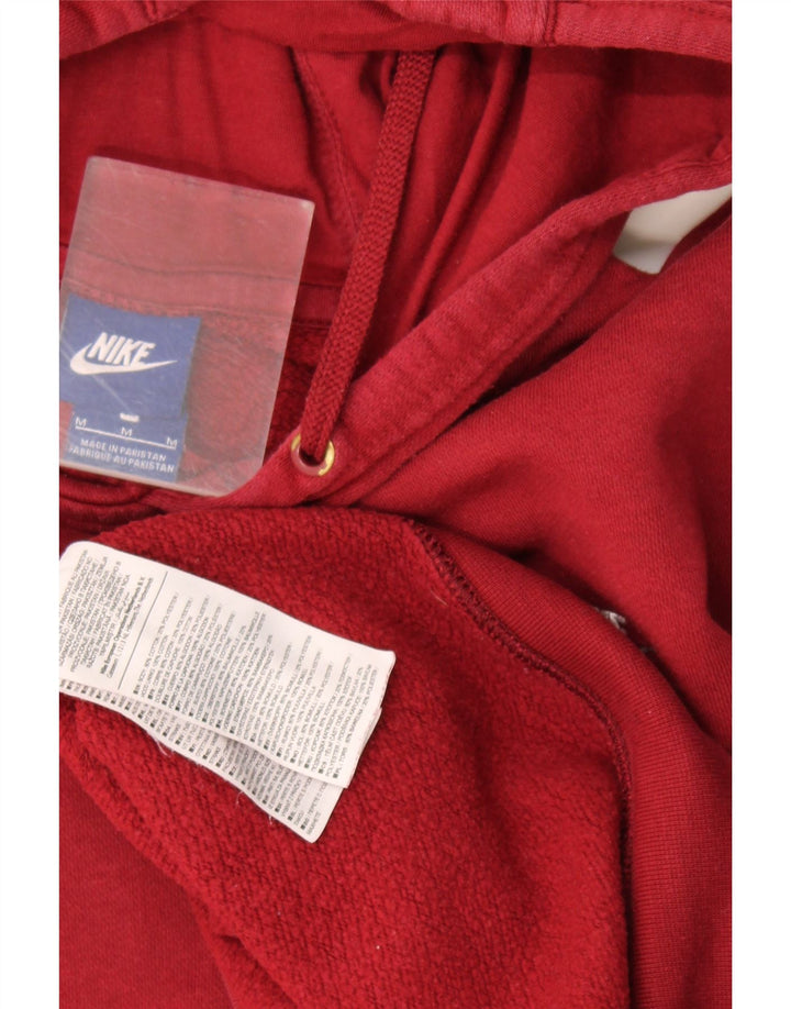 Nike Mens Hoodie Jumper Medium Burgundy Cotton