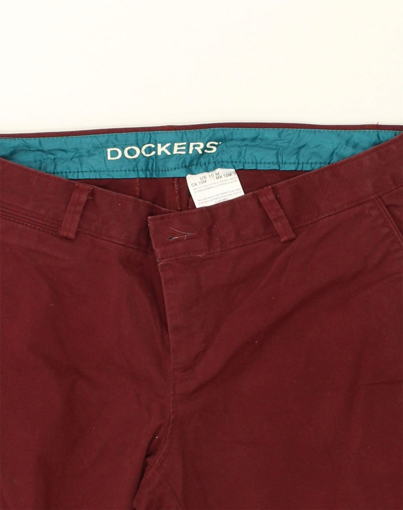 DOCKERS Womens Straight Chino Trousers US 10 Large W34 L33 Maroon Cotton | Vintage Dockers | Thrift | Second-Hand Dockers | Used Clothing | Messina Hembry 