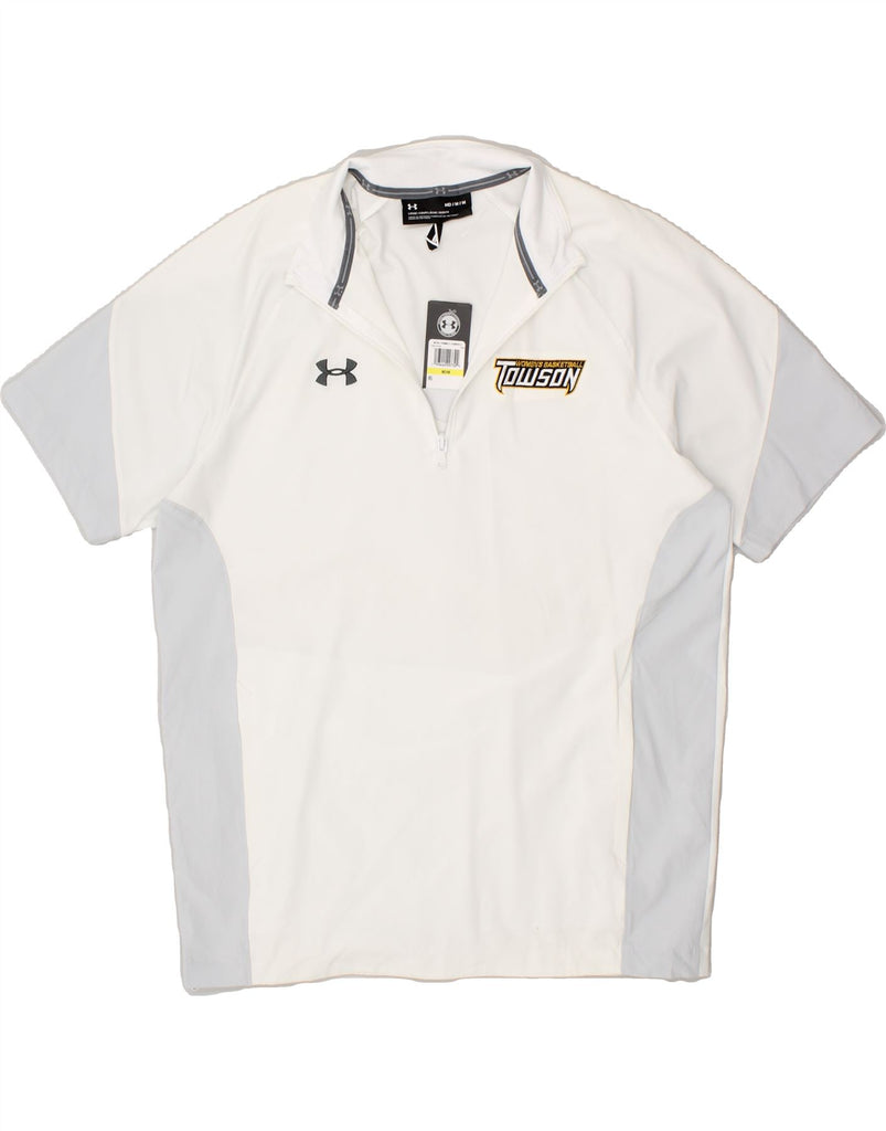 UNDER ARMOUR Mens Short Sleeve Pullover Tracksuit Top Medium White Vintage Under Armour and Second-Hand Under Armour from Messina Hembry 